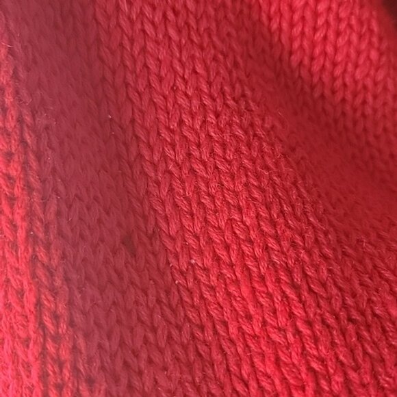 CRAZY HORSE Red Grandpa Collared Deep V-Neck Knit Button Cardigan Sweater L VTG - Picture 10 of 13